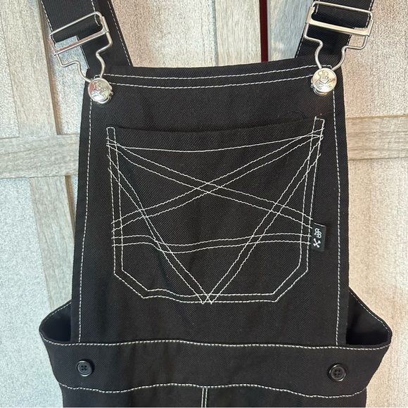 Tripp Royal Bones Overall Schoolgirl Dress Black Goth Pentagram XS NO STRAPS - Picture 6 of 11